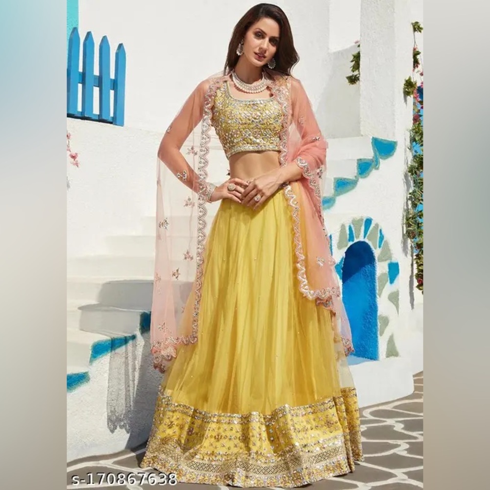 Lashkara Yellow and Pink Lehenga